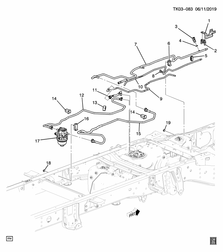 GM 84077203 Clip, Fuel Line, Front