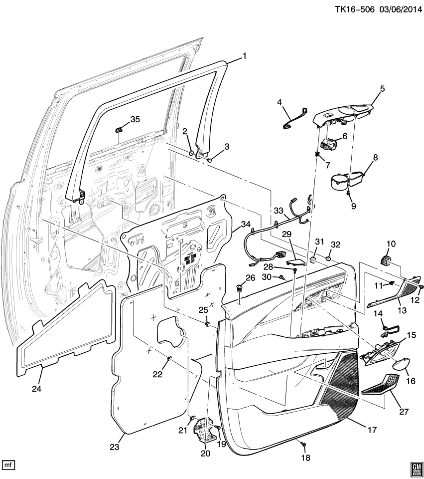 GM 22928454 Trim, Door Trim/Access, Rear