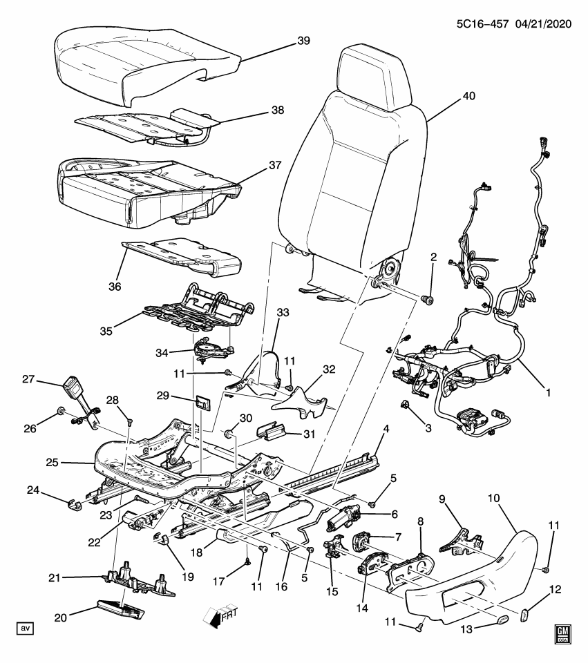 GM 84162694 Cap, Seat Adjuster/Recliner, Black, Front