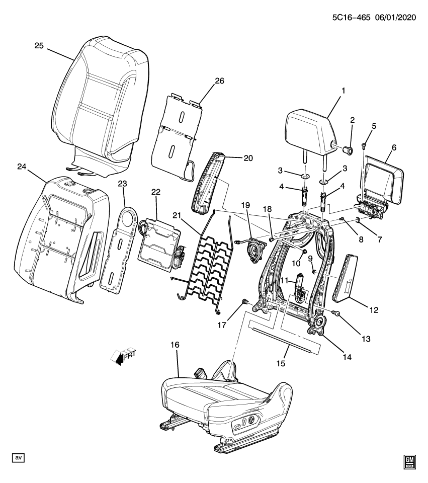 GM 85157295 Cover, Seat Back Cushion