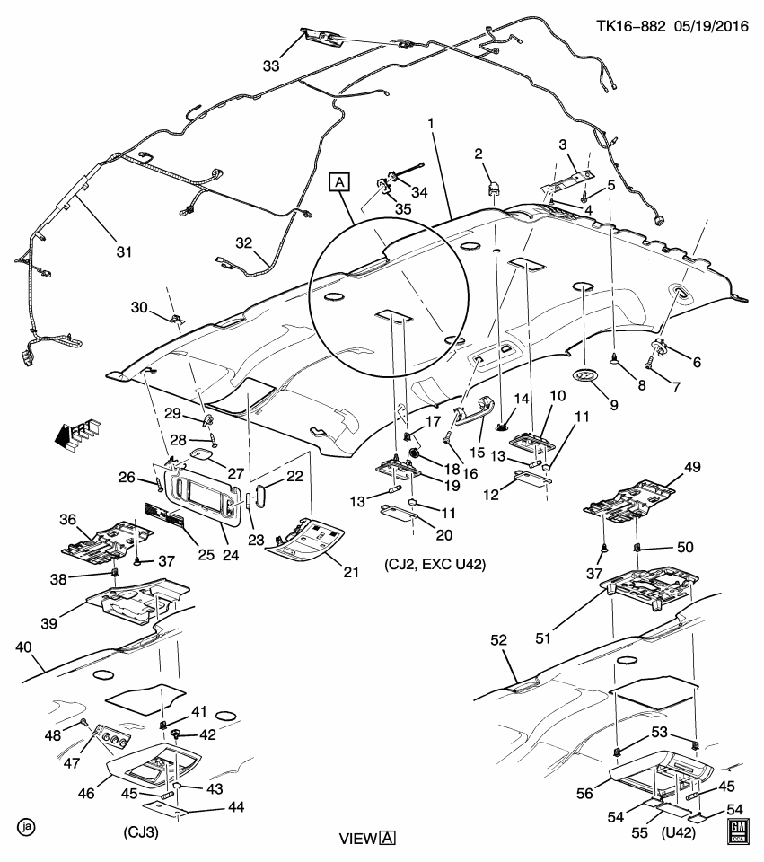 GM 22866250 Panel, Roof Trim(Interior)