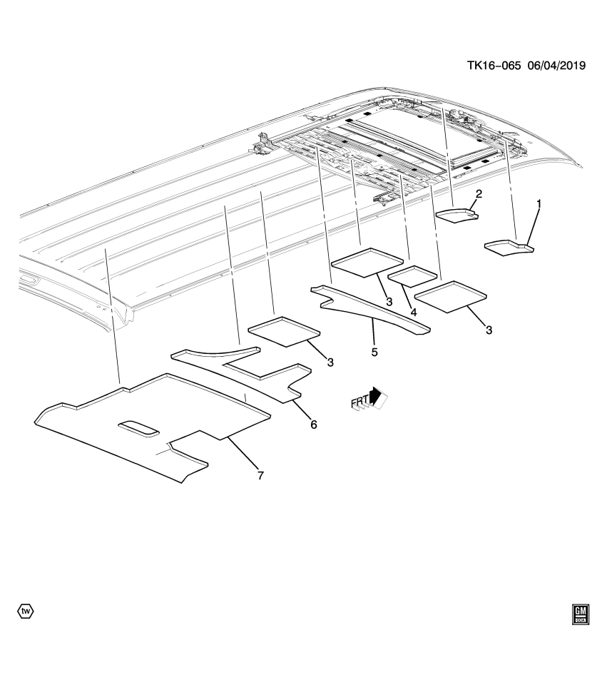 GM 84222688 Deadener, Roof Panel