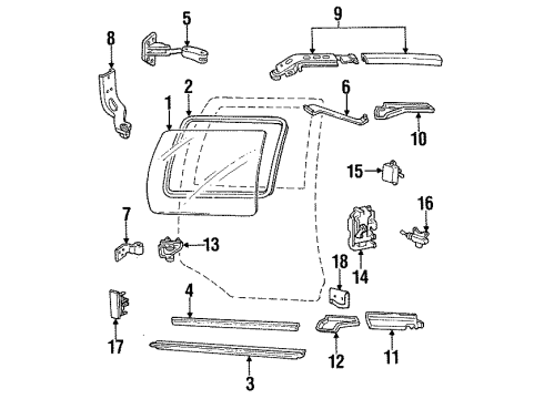 GM 10277678 Glass Latch