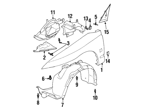 GM 21111780 Fender Reinforcement, Front Passenger Side