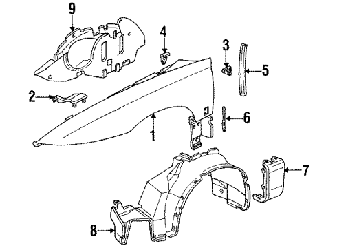 GM 21095342 Fender, Front Passenger Side