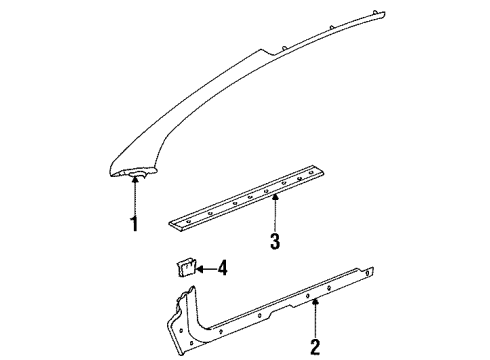 GM 21305532 Windshield Pillar Trim, Gray, Passenger Side