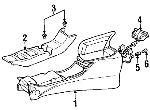 GM 15053714 Console, Gray, Front