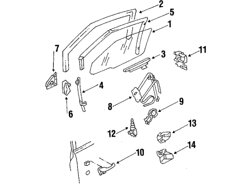 GM 20612769 Door Glass, Front Driver Side