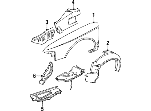 GM 10282243 Fender Liner, Passenger Side
