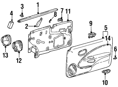 GM 21160057 Belt Weatherstrip, Front Driver Side