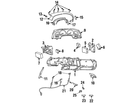 GM 25606235 Heater Control Bracket, Driver Side
