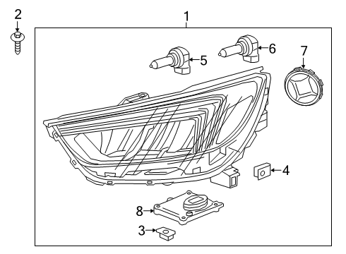 GM 42590334 Composite Headlamp, Front