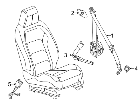 GM 84496703 Lap & Shoulder Belt, Jet Black, Front