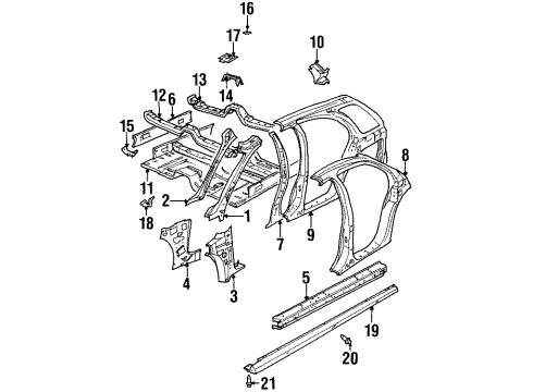 GM 21122917 Hinge Pillar, Front Driver Side