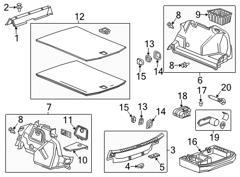 2016 Cadillac ATS Interior Trim - Rear Body Diagram