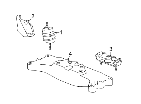 2014 Chevy Camaro Engine & Trans Mounting Diagram
