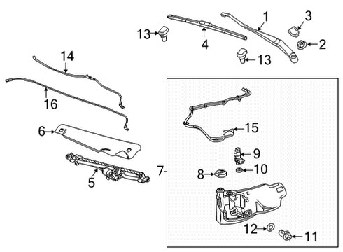 2022 GMC Yukon Wiper & Washer Components Diagram