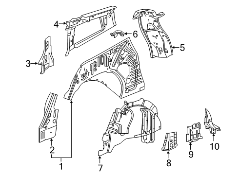 2024 Cadillac XT6 Inner Structure - Quarter Panel Diagram