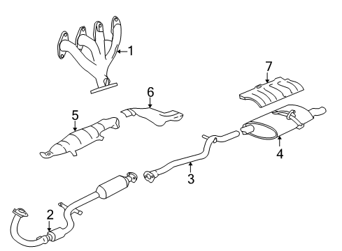 1999 Chevy Cavalier Exhaust Components Diagram
