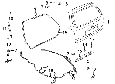 2003 Saturn LW300 Handle, Rear Diagram for 22715416