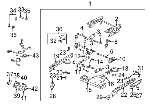 2005 Pontiac Bonneville Tracks & Components Diagram