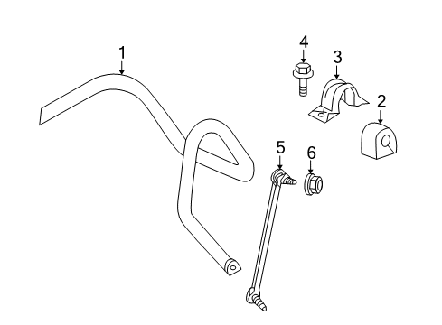 2012 Cadillac SRX Stabilizer Bar & Components - Front Diagram