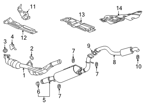 2022 GMC Yukon Exhaust Components Diagram
