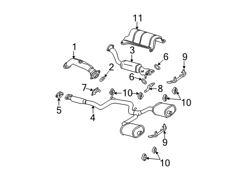 2005 Chevy Monte Carlo Exhaust Components Diagram