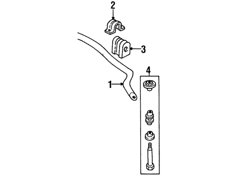 2000 Oldsmobile Silhouette Stabilizer Bar & Components - Front Diagram