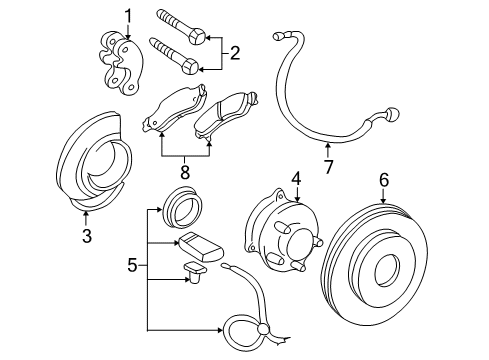 2004 Oldsmobile Bravada Front Brakes Diagram