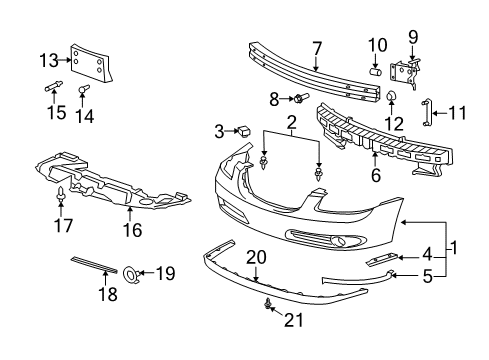 2006 Buick Lucerne Front Bumper Diagram