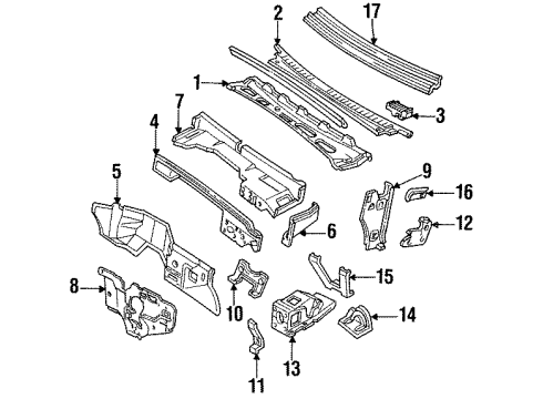 1999 GMC Yukon Cowl Diagram