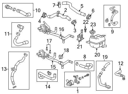 2016 Cadillac CT6 Upper Hose Diagram for 23436683