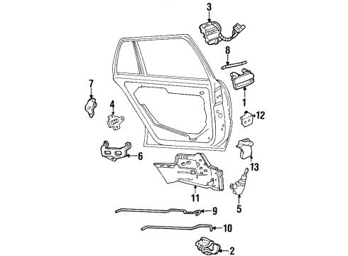 1999 Pontiac Bonneville Door & Components Diagram