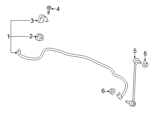2019 Cadillac XTS Stabilizer Bar & Components - Front Diagram