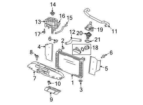 2002 GMC Yukon XL 2500 Thermostat Gasket Diagram for 12570307