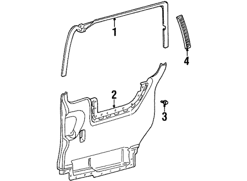 2000 Oldsmobile Silhouette Interior Trim - Side Loading Door Diagram
