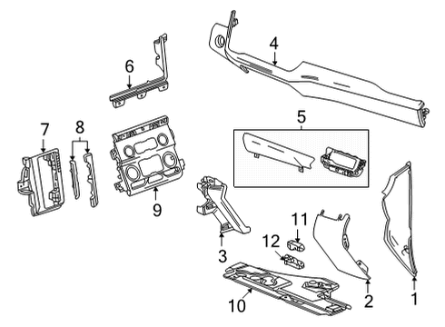 2022 GMC Yukon Cluster & Switches, Instrument Panel Diagram