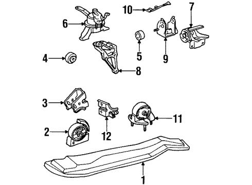 2000 Chevy Prizm Side Mount Bracket Diagram for 94856682