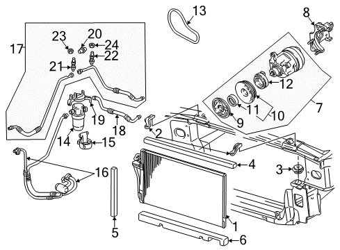 2005 Buick Park Avenue A/C Condenser, Compressor & Lines Diagram