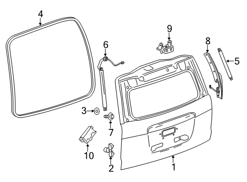2020 Cadillac Escalade ESV Gate & Hardware Diagram