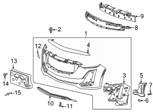 2022 Cadillac CT5 Bumper & Components - Front Diagram