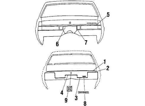 1987 Buick Regal Nameplate, Rear Diagram for 25518640