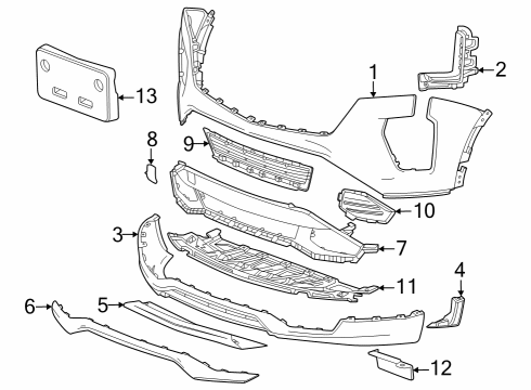 2024 Cadillac XT4 Bumper & Components - Front Diagram