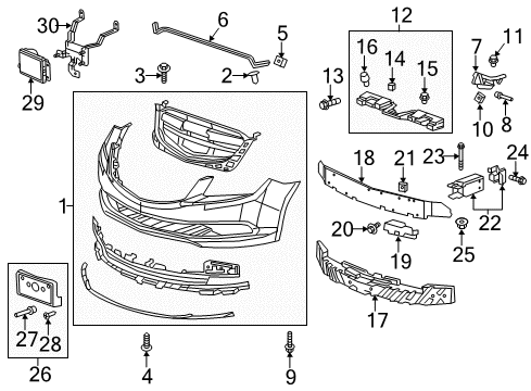 2014 Buick LaCrosse Front Bumper Diagram