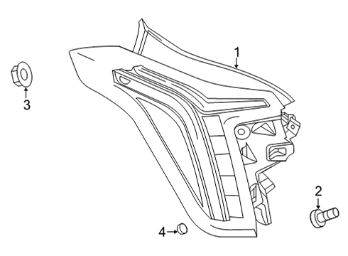 2022 Cadillac CT5 Tail Lamps Diagram