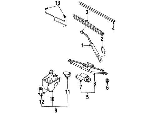 2000 Saturn SW2 Front Wipers Diagram