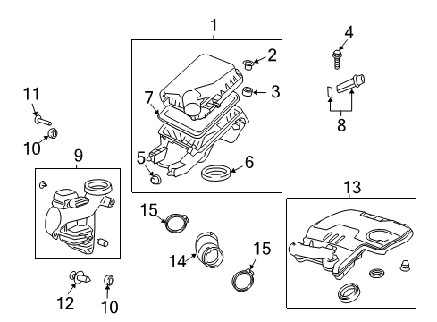 2010 Chevy Malibu Air Cleaner Assembly Diagram for 25842735