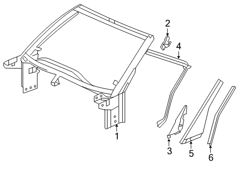 2017 Chevy Corvette Windshield Header & Components, Exterior Trim Diagram