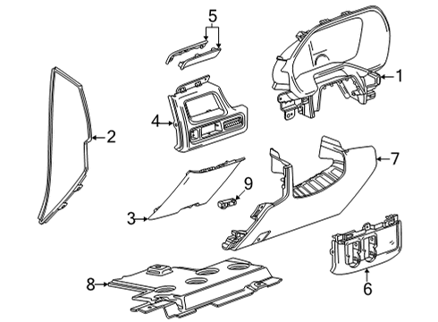2021 GMC Yukon Trim Pad Diagram for 84745550